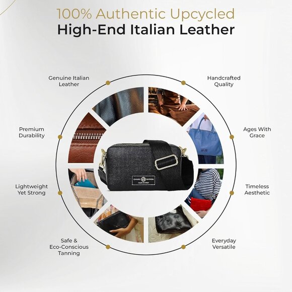 Leather Crossbody Bag for Women Italian Handmade Small Purse Organizer - Picture 4 of 7